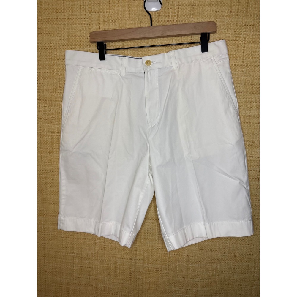 Tommy Hilfiger Mens White Cotton Chino Shorts Size 36 Flat Front Preppy Classic